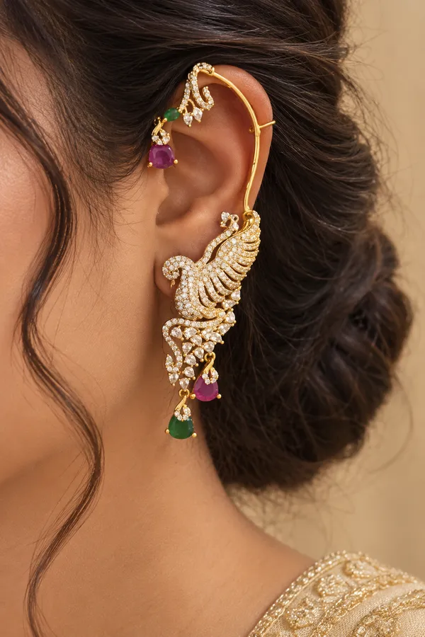 Rajhansa_Ruby_Green_Earrings