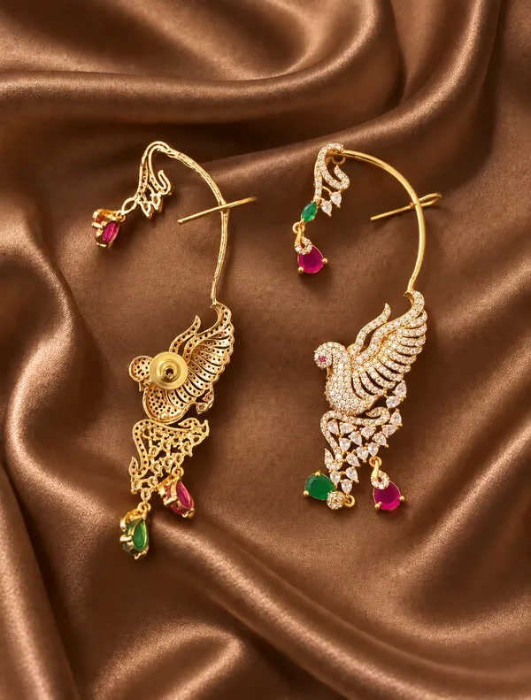 Rajhansa_Ruby_Green_Earrings