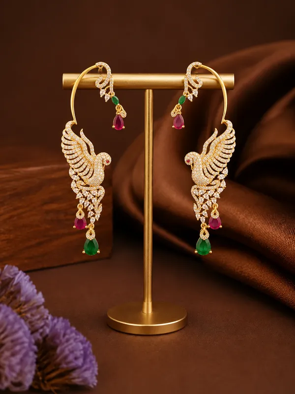 Rajhansa_Ruby_Green_Earrings