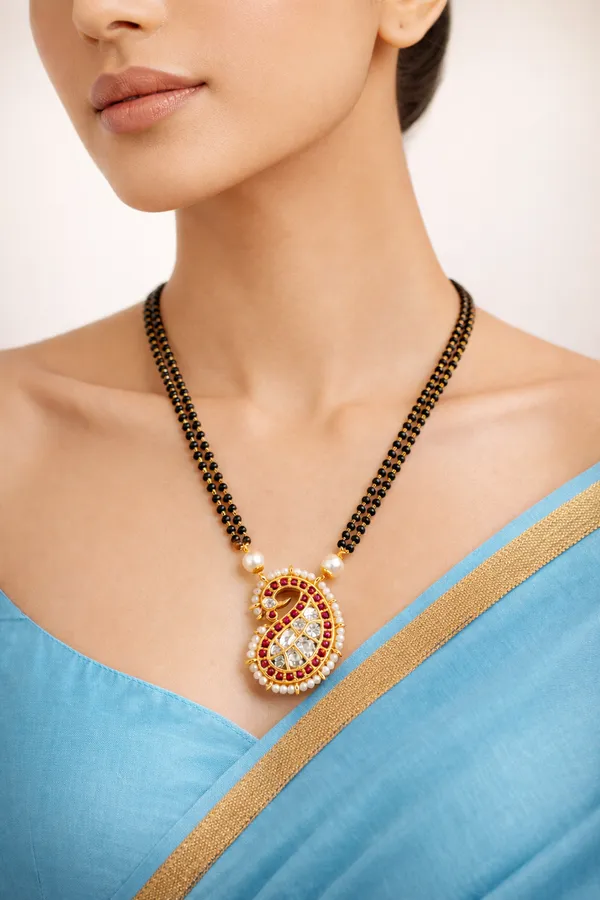 Ruby_Antique_Jadau_Keri_Shape_Mangalsutra
