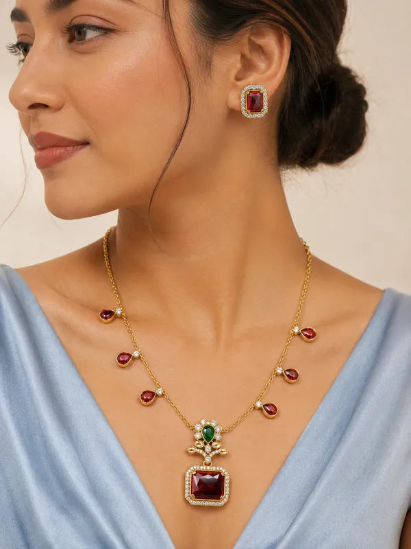 Ruby_Green_Aura_Pendant_Set