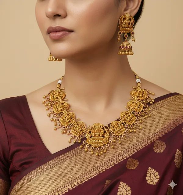 Divine_Lakshmi_Antique_Gold_Necklace_Set