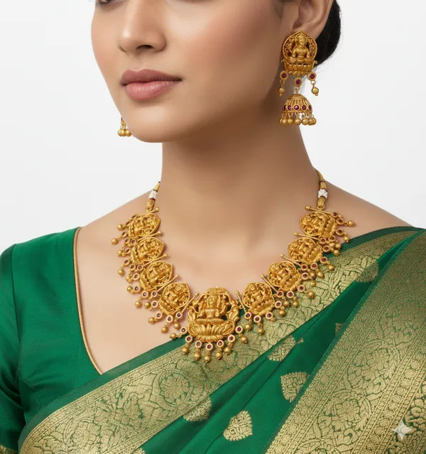 Divine_Lakshmi_Antique_Gold_Necklace_Set
