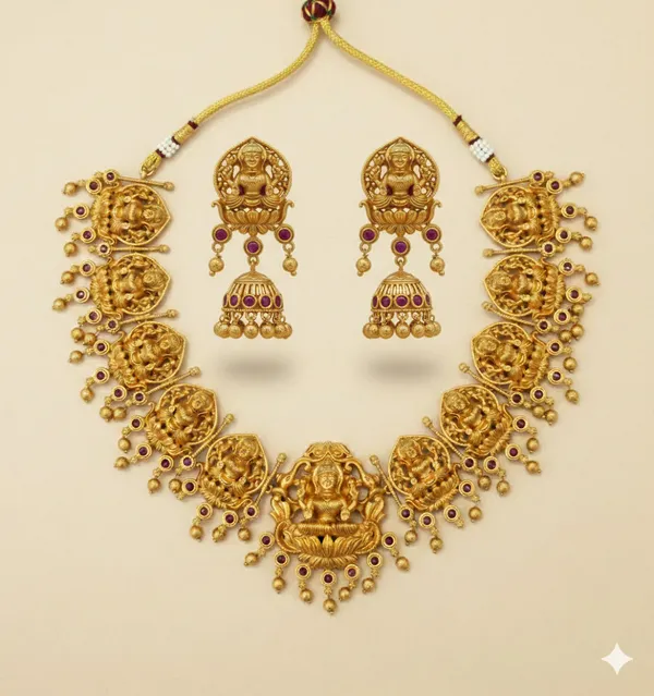 Divine_Lakshmi_Antique_Gold_Necklace_Set