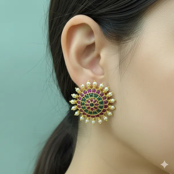 Full_Ruby_Green_Round_Shape_Antique_Studs