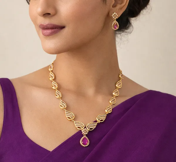 Floral_Cz_Ruby_Necklace_Set