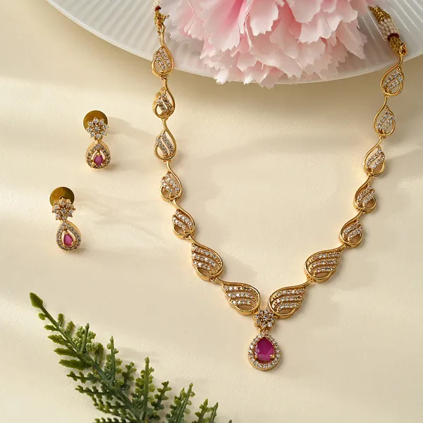 Floral_Cz_Ruby_Necklace_Set