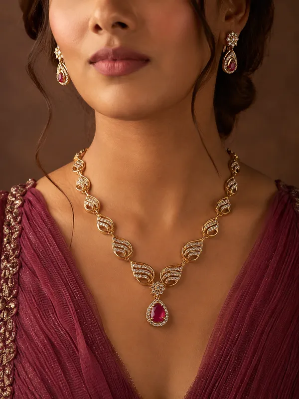 Floral_Cz_Ruby_Necklace_Set