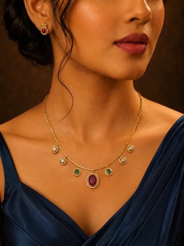 Ziya_Ruby_Drop_Necklace_Set