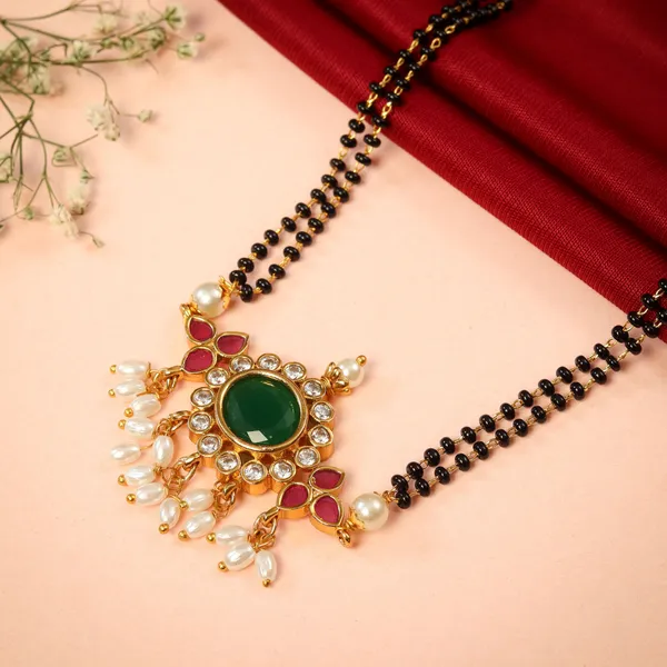 Ruby_Green_Elegant_Gold_Plated_Mangalsutra_Set