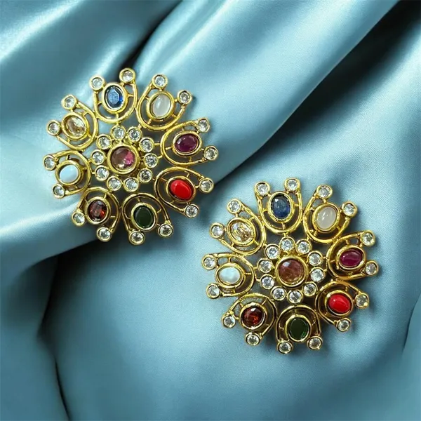 Navratna_Elegant_Chakra_Gold_Plated_Studs
