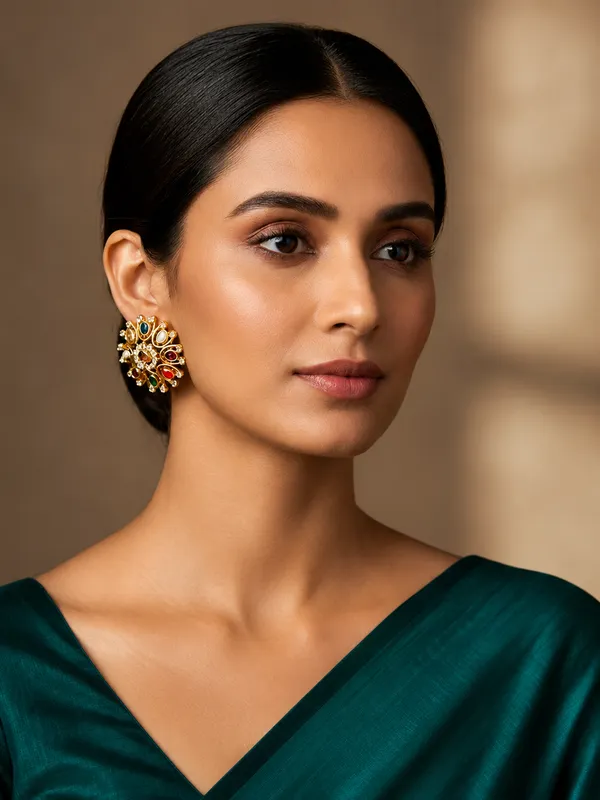 Navratna_Elegant_Chakra_Gold_Plated_Studs