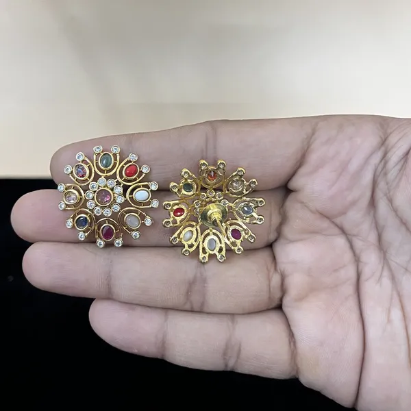 Navratna_Elegant_Chakra_Gold_Plated_Studs