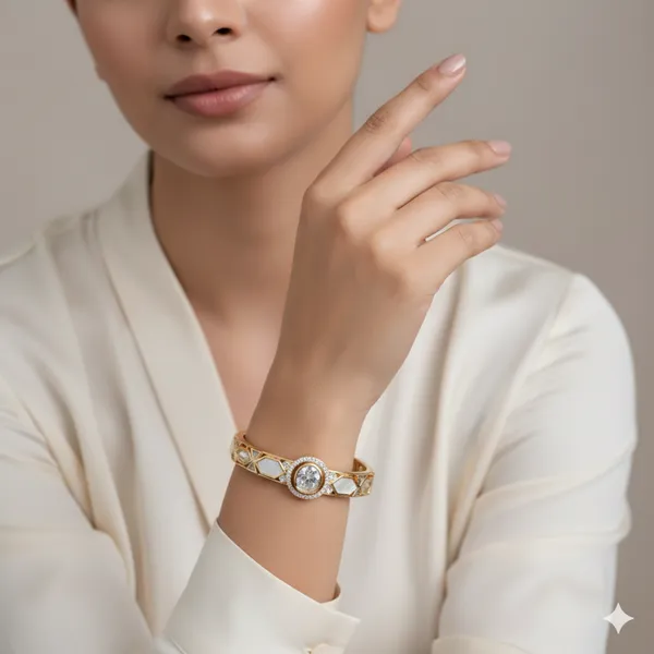 White_Crystal_White_Gold_Plated_Kundan_Bracelet