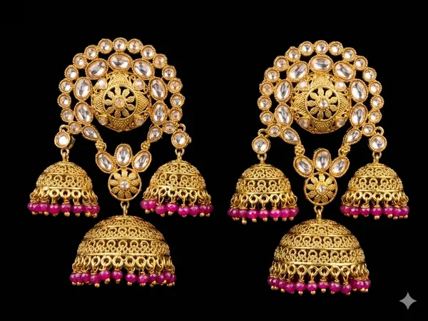 Royal_Kundan_Triple_Jhumka_Earrings