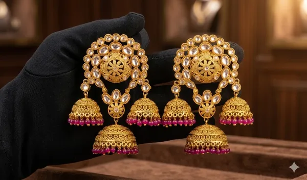 Royal_Kundan_Triple_Jhumka_Earrings