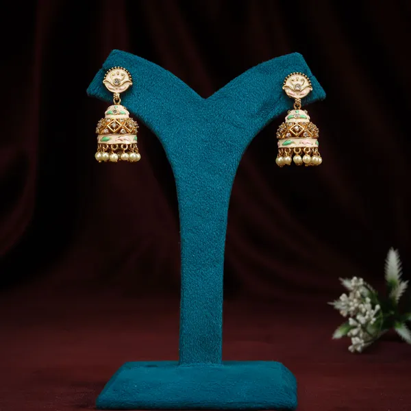 Multicolor_Dazzling_Meenakari_Antique_Jhumka