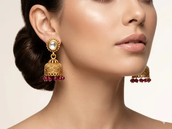 Kundan_ruby_red_Jhumka_Earrings