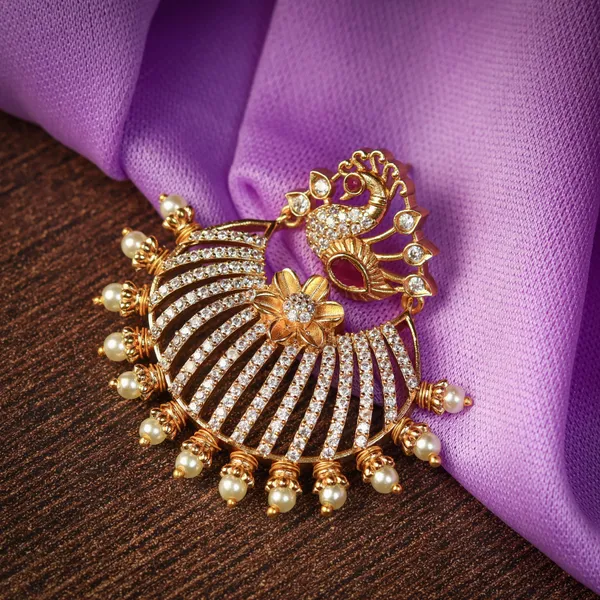 Ruby_Antique_Peacock_Cz_Stone_Chandbali_Earrings