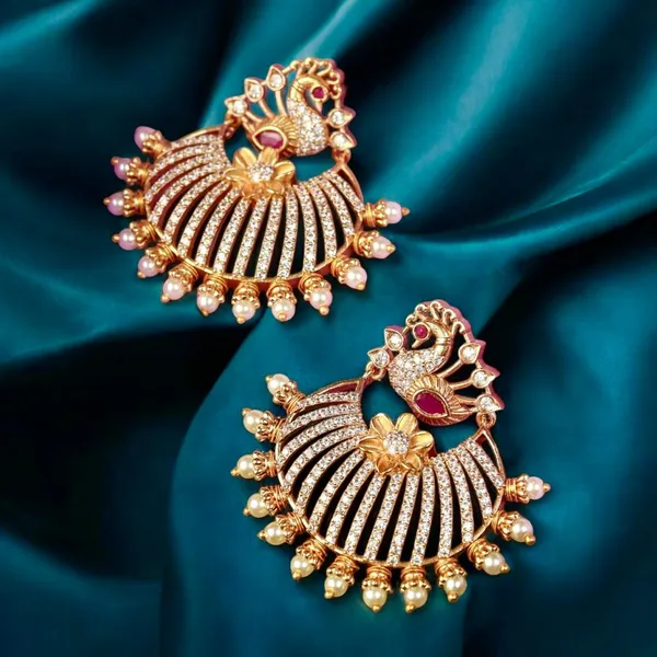 Ruby_Antique_Peacock_Cz_Stone_Chandbali_Earrings