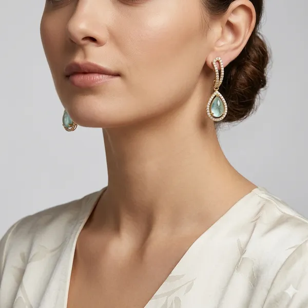 Multicoloured_Ruby_Gold_Plated_Earring_Set