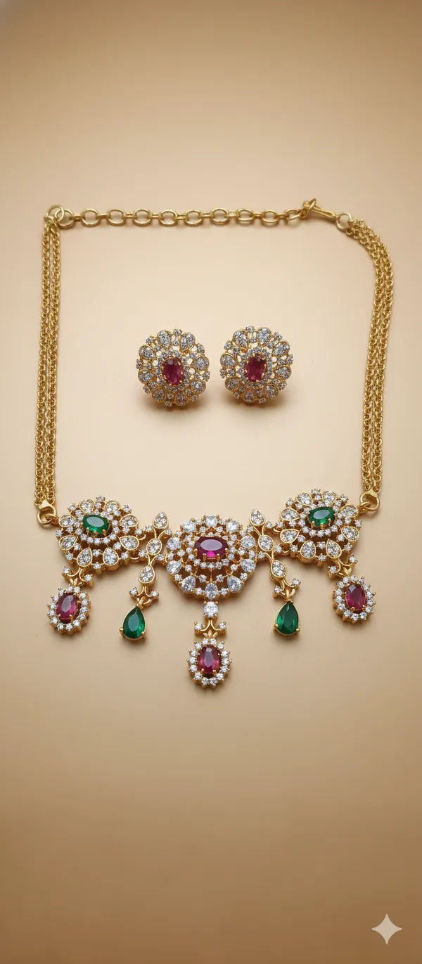 Floral_CZ_Gold_Necklace