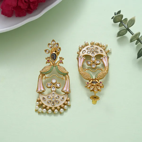 Multicoloured_Ruby_Gold_Plated_Earring_Set