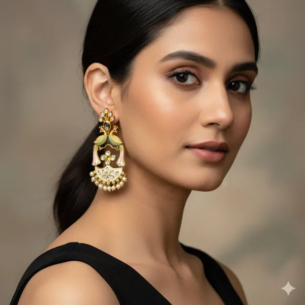 Multicoloured_Ruby_Gold_Plated_Earring_Set