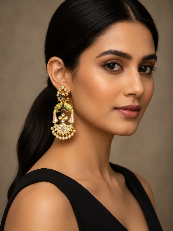 Multicoloured_Ruby_Gold_Plated_Earring_Set