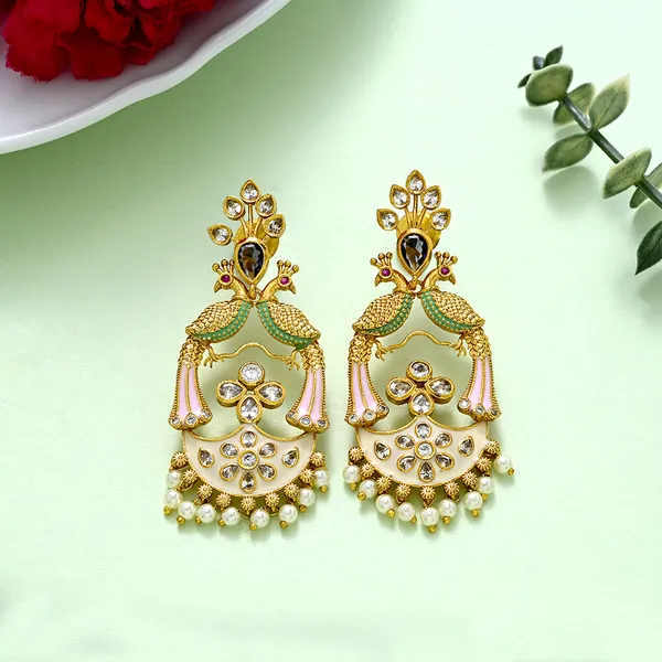 Multicoloured_Ruby_Gold_Plated_Earring_Set