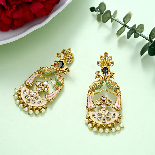 Multicoloured_Ruby_Gold_Plated_Earring_Set