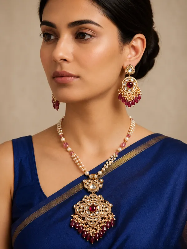 Ruby_Maharani_Style_Kundan_Gold_Plated_Necklace_Set_For_Women