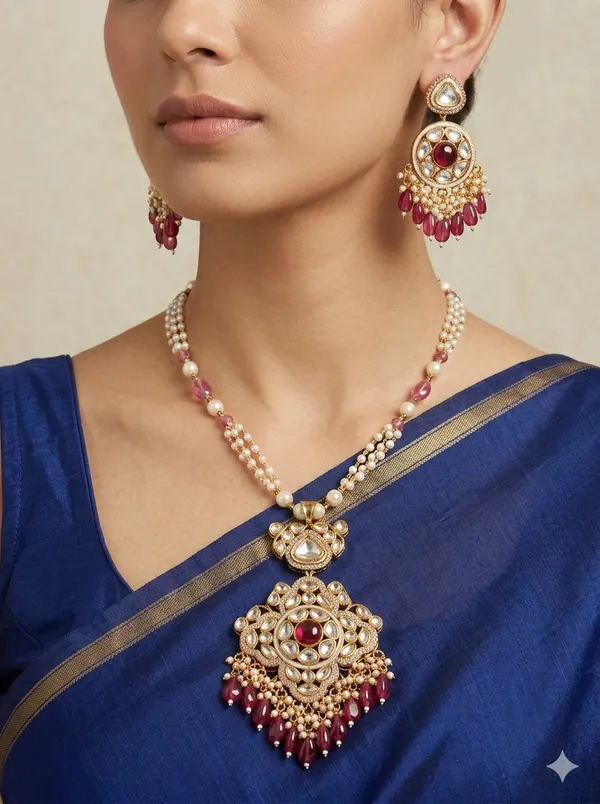 Ruby_Maharani_Style_Kundan_Gold_Plated_Necklace_Set_For_Women