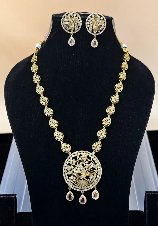 Antique_Peacock_CZ_Stone_Necklace_Set