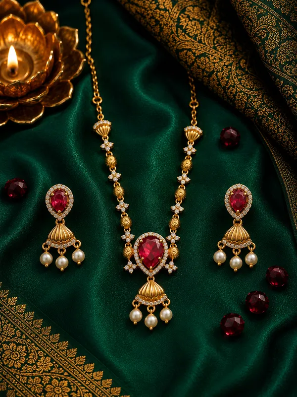 Padmaraga_Pearl_Necklace_Set