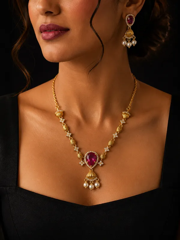 Padmaraga_Pearl_Necklace_Set