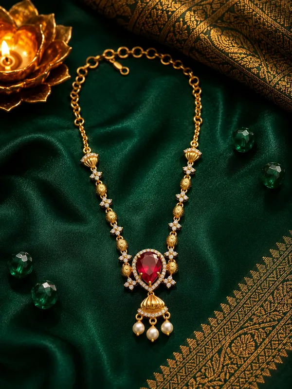 Padmaraga_Pearl_Necklace_Set