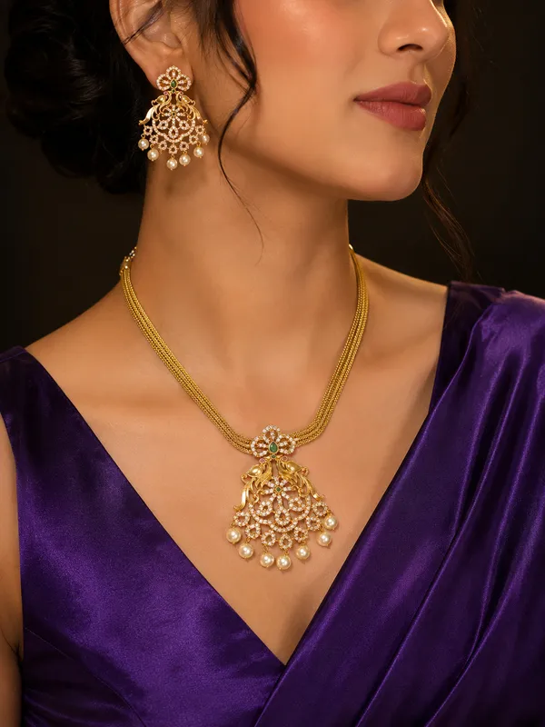 Ruby_Green_Dazzling_Gop_Chain_Necklace_Set