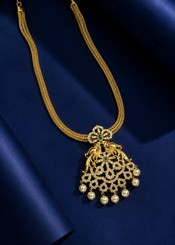 Ruby_Green_Dazzling_Gop_Chain_Necklace_Set