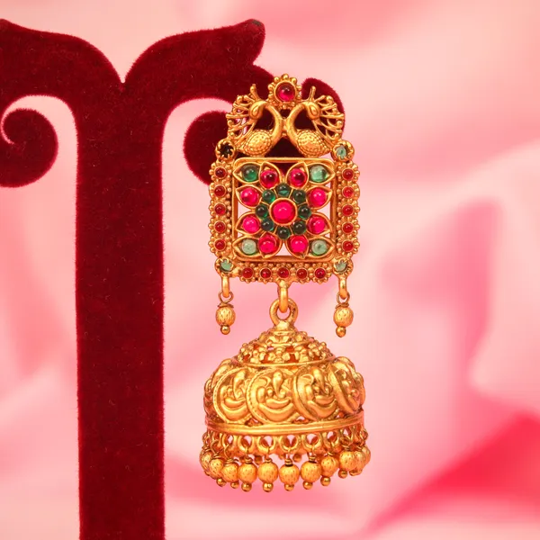 Ruby_Green_Antique_Jhumka