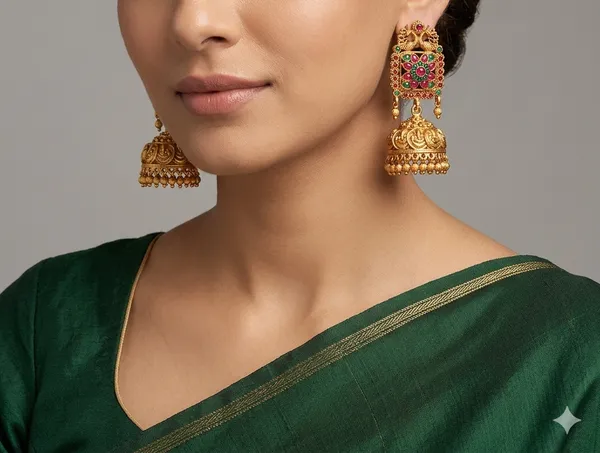 Ruby_Green_Antique_Jhumka