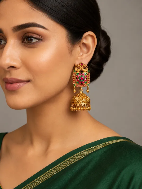 Ruby_Green_Antique_Jhumka