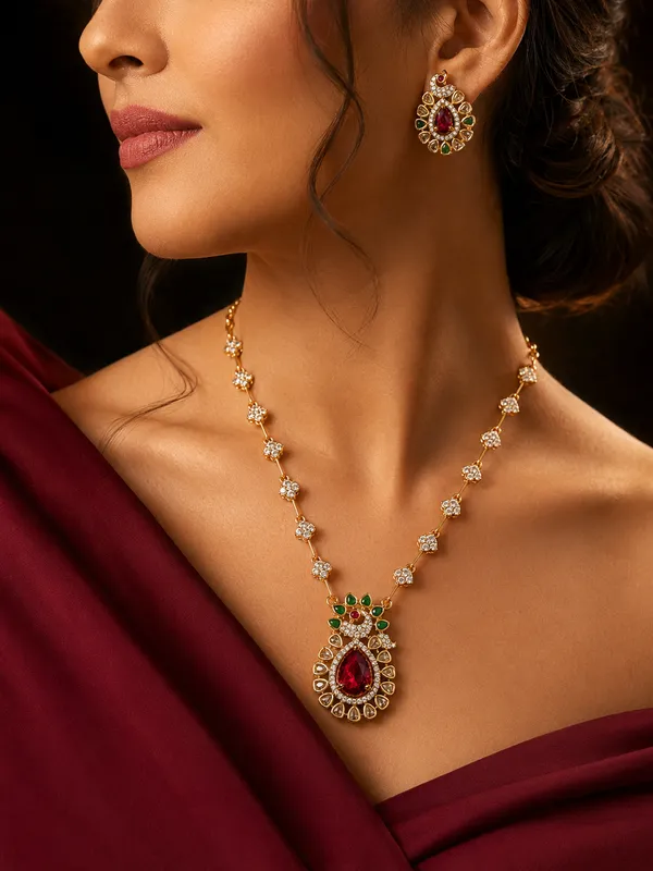 Ruby_Green_Blossom_Necklace_Set
