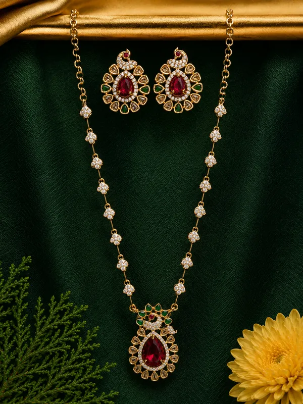 Ruby_Green_Blossom_Necklace_Set