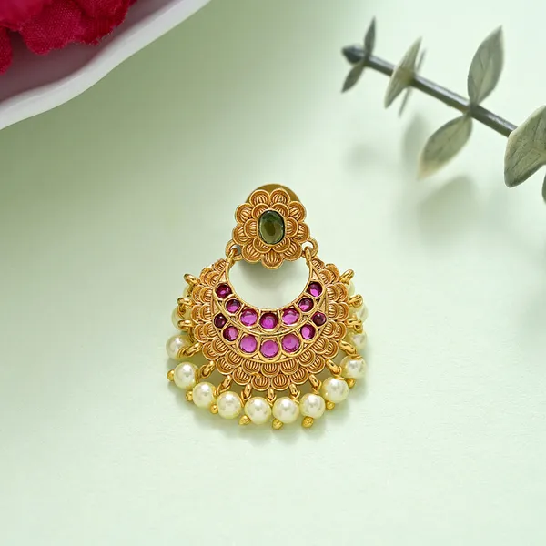 Multicoloured_Ruby_Gold_Plated_Earring_Set