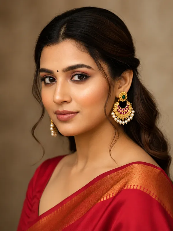 Multicoloured_Ruby_Gold_Plated_Earring_Set