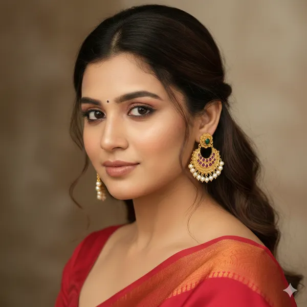 Multicoloured_Ruby_Gold_Plated_Earring_Set