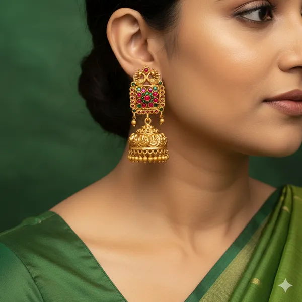 Ruby_Green_Antique_Square_shape_studs