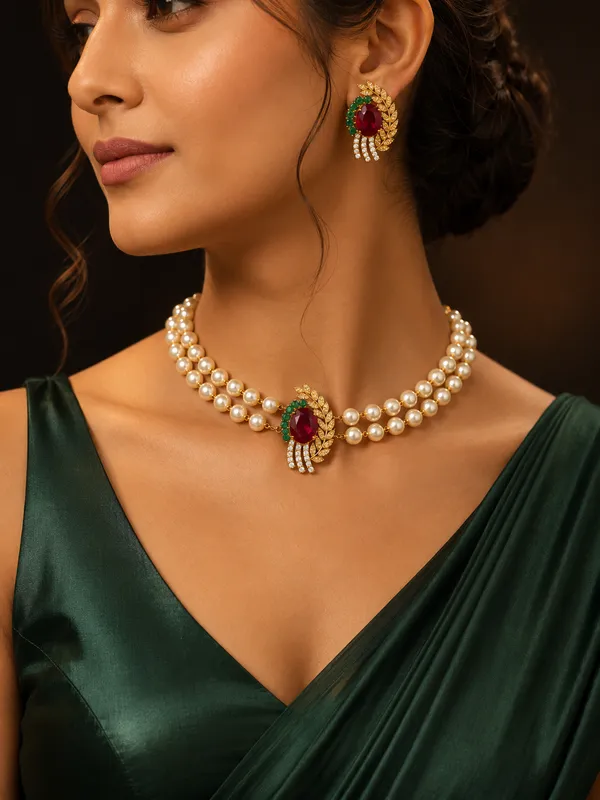 Maharani_Pearl_Bloom_Choker_Set