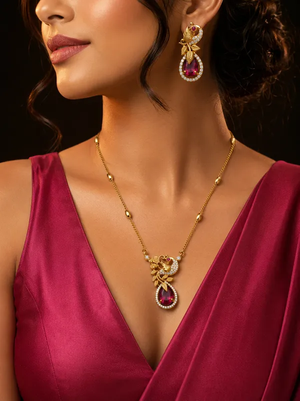 Mayura_Ruby_Dewdrop_Necklace_Set